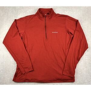 Montbell Jacket Men’s XL Red Super Merino Wool 1/4 Zip Pullover Performance